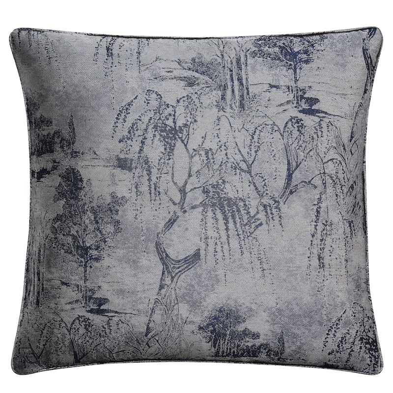 HiEnd Accents Pastoral Jacquard Euro Sham, 27"x27" - Silver