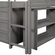 preview thumbnail 15 of 17, Low Twin Size Loft Bed with Cabinets, Shelves and Slide, Grey