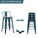 preview thumbnail 7 of 41, Bar Stools With Back set of 4 Industrial Metal Barstools with Wooden Seats