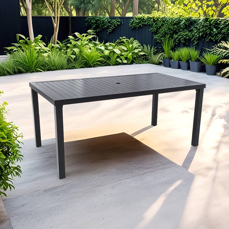 Modern 35.5"x67" Rectangular Outdoor Patio Dining Table