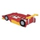 preview thumbnail 3 of 13, Twin Size Race Car Themed Platform Bed with Functional Wheels and Side Rails for Kids' Room Decor and Safety