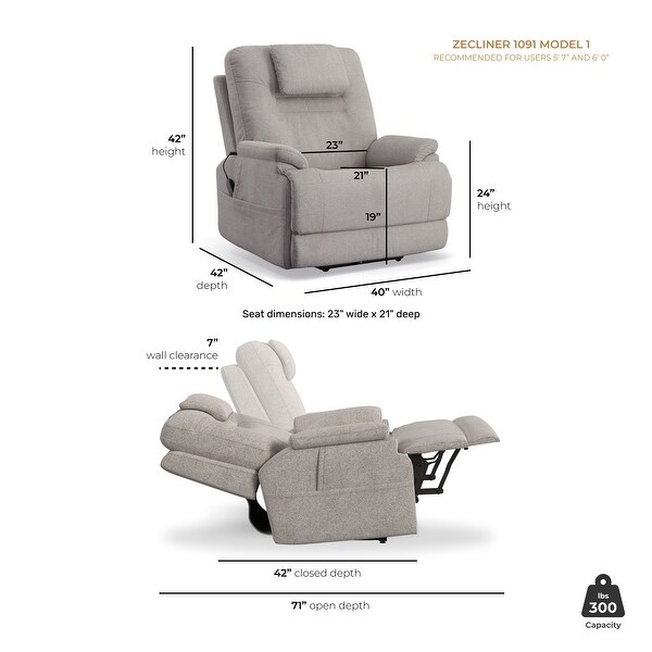 Zecliner Model 1 Power Zero Gravity Sleep Recliner with Power