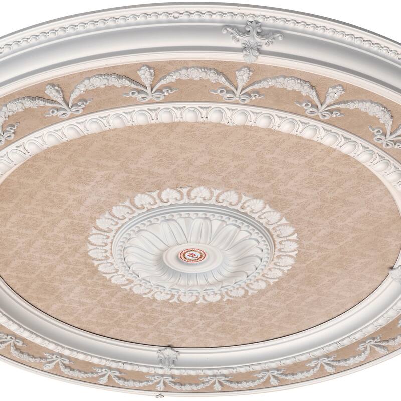 Blanco Wreath Round Chandelier Ceiling Medallion 63 - White