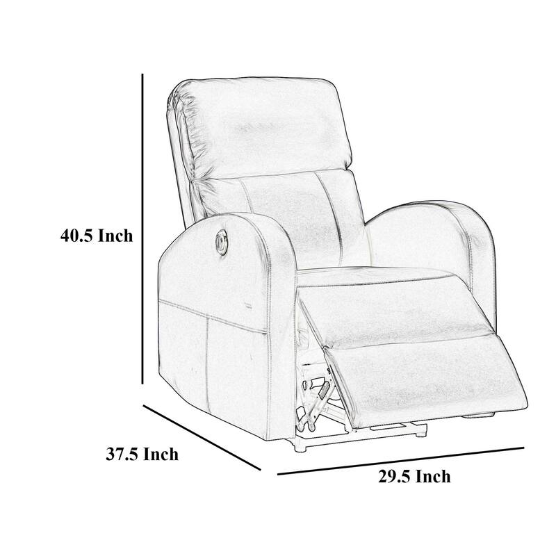 Nami Power Recliner Chair, Plush Cushioned Espresso Brown Faux Leather