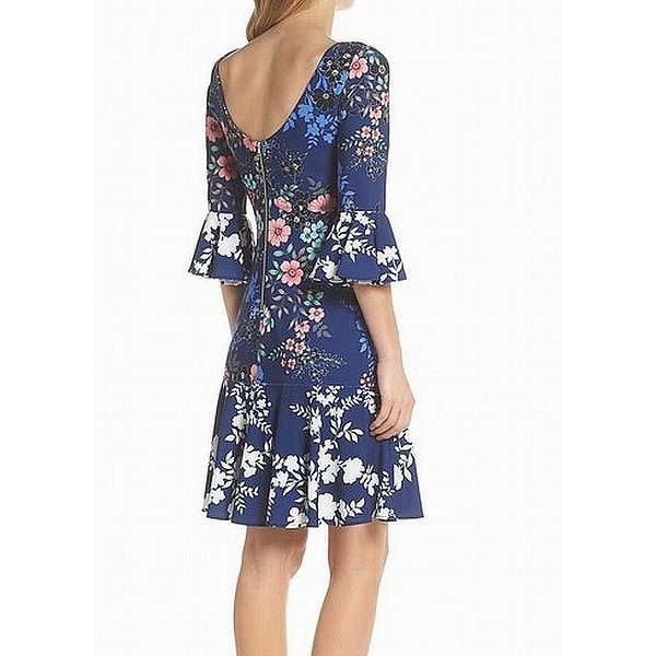 eliza j floral bell sleeve dress