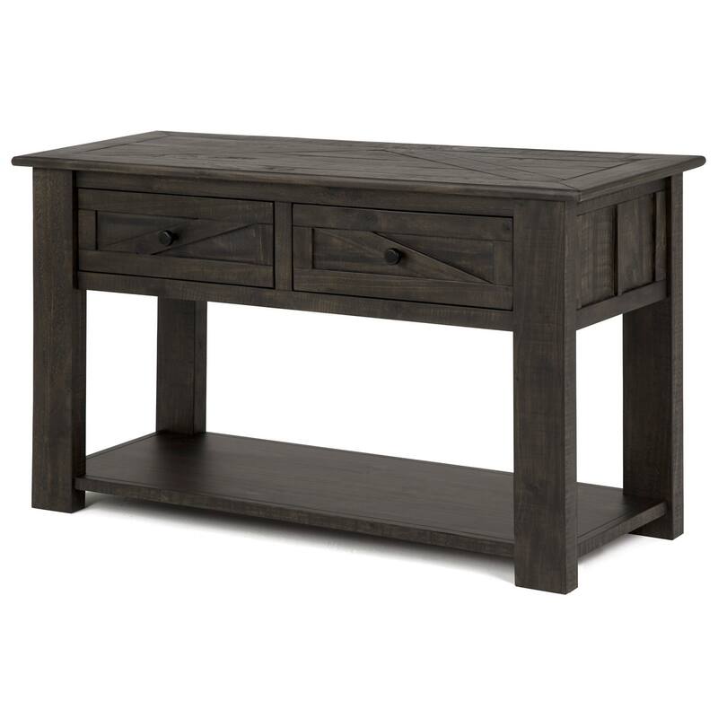 Magnussen Home Garrett Weathered Charcoal Rectangular Sofa Table - 50''W x 18''D x 29''H - Charcoal - Wood