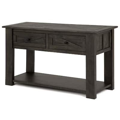 Magnussen Home Garrett Weathered Charcoal Rectangular Sofa Table - 50''W x 18''D x 29''H