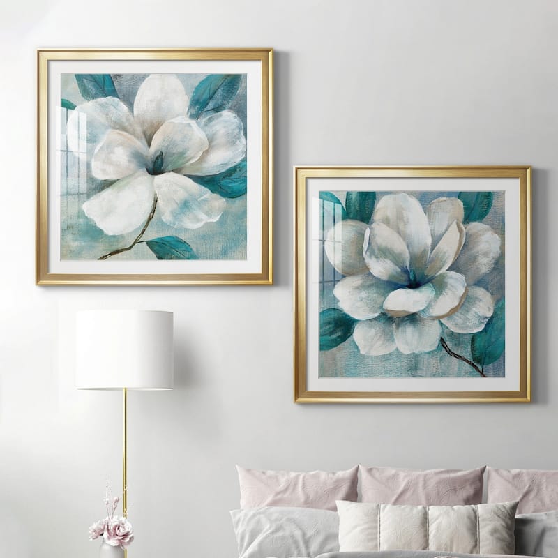 Teal Magnolia I Premium Framed Print - Ready to Hang
