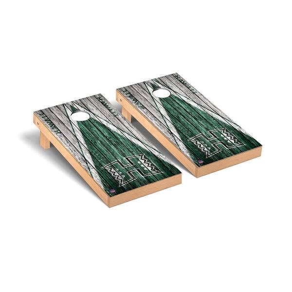 slide 2 of 5, Hawaii Manoa Rainbow Warriors Triangle Cornhole Board Set