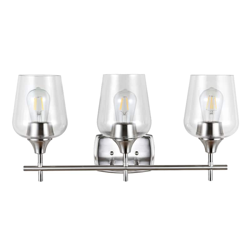 SAFAVIEH Lighting Kleopatra Wall Sconce - 22"x8"x11" - Nickel/Clear - 22Wx8Dx11H