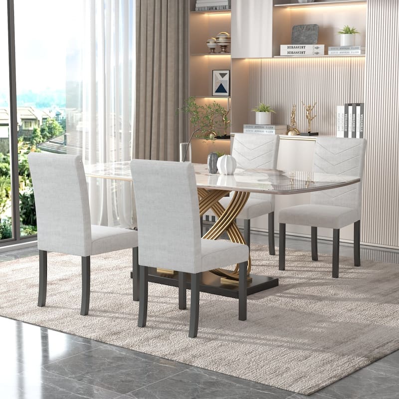 VECELO Upholstered Dining Chairs Set of 4 Parson Classic Upholstered Dining Chair,Modern 37" Parson Chairs