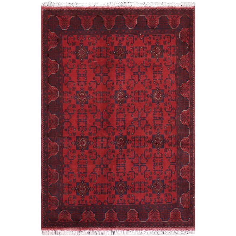 Tribal Biljik Khal Mohammadi Miles Red/Blue Rug - 5'8'' x 7'6''