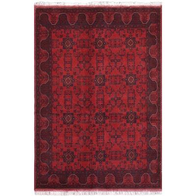 Tribal Biljik Khal Mohammadi Miles Red/Blue Rug - 5'8'' x 7'6''