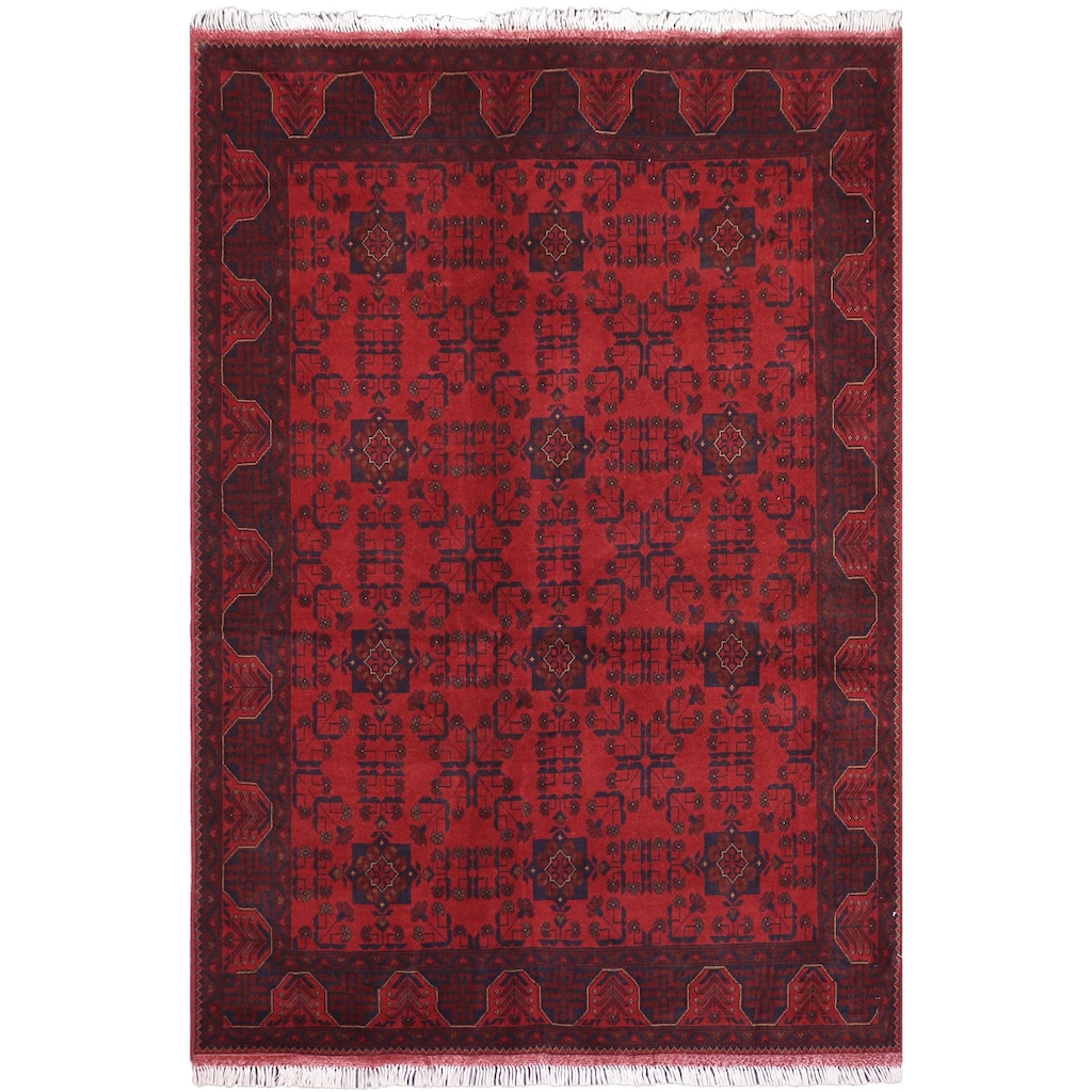 Tribal Biljik Khal Mohammadi Miles Red/Blue Rug - 5'8'' x 7'6''