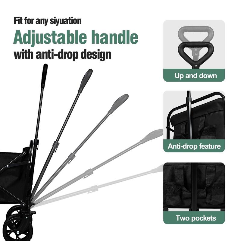 100L Foldable Beach Cart 220Lbs Load with Off-Road Wheels