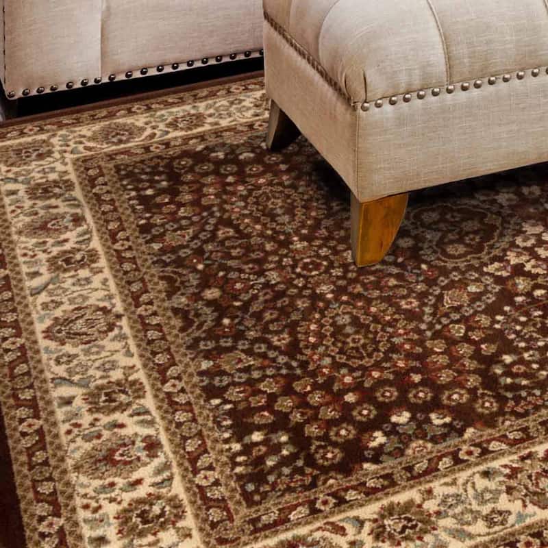 Superior Traditional Oriental Floral Power-Loomed Indoor Area Rug