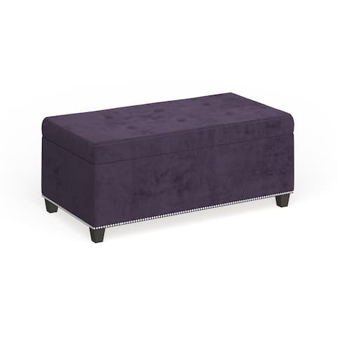 The Curated Nomad Orchid Purple Velvet Storage Ottoman