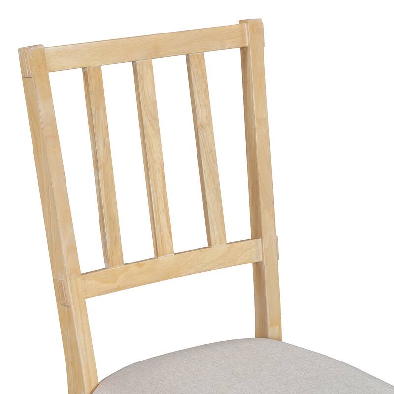 5-Piece Rustic Dining Set with Round Table, 3 Chairs & Bench