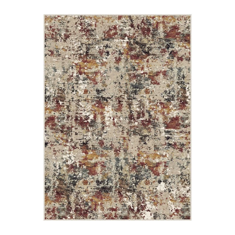 HomeRoots Abstract Modern Rectangle Area Rug