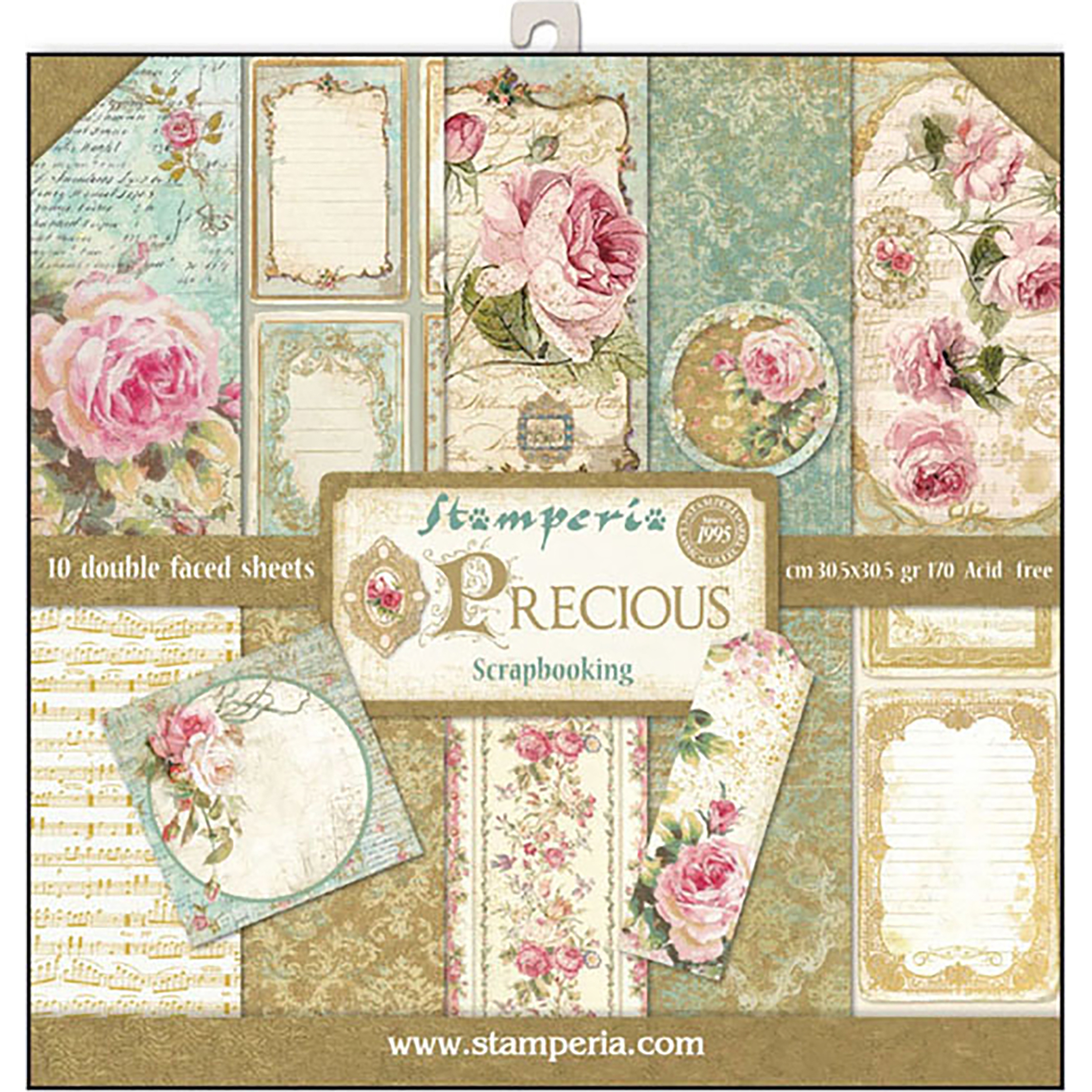 paper stamperia precious pad sided double scrapbooking