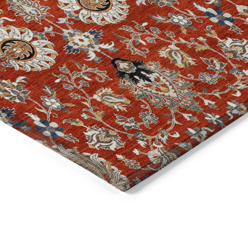 Machine Washable Indoor/Outdoor Traditional Persian Chantille Rug