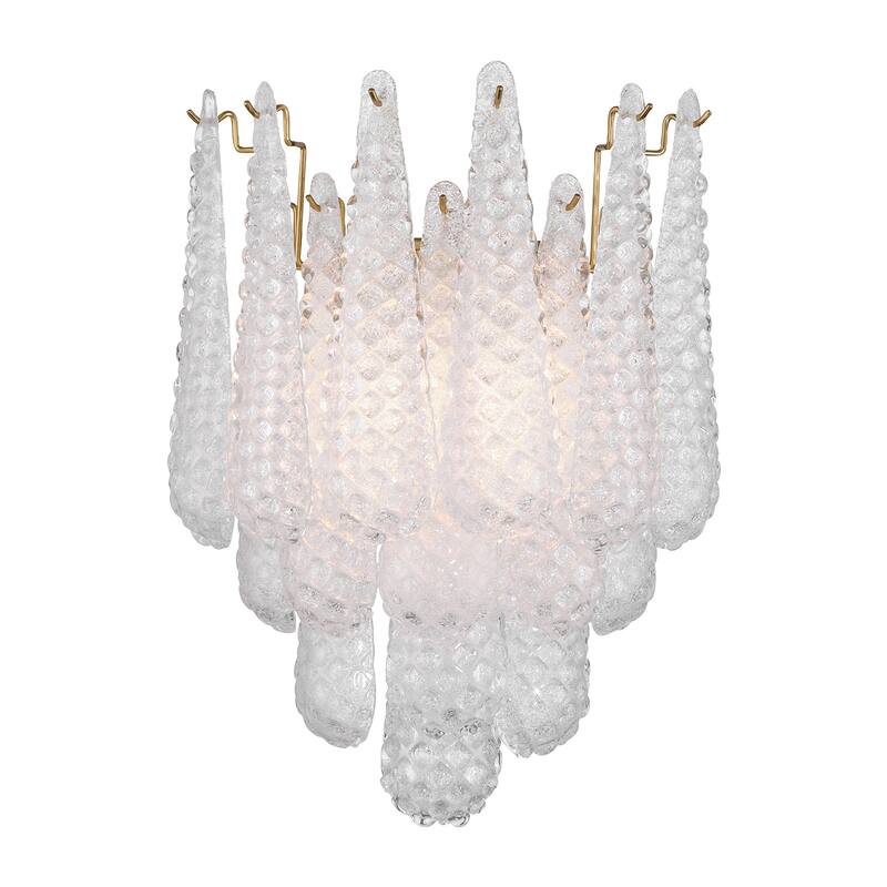 Crystorama Lighting Group OLL-6002 Ollie 2 Light 19" Tall Wall Sconce - Aged Brass / Clear