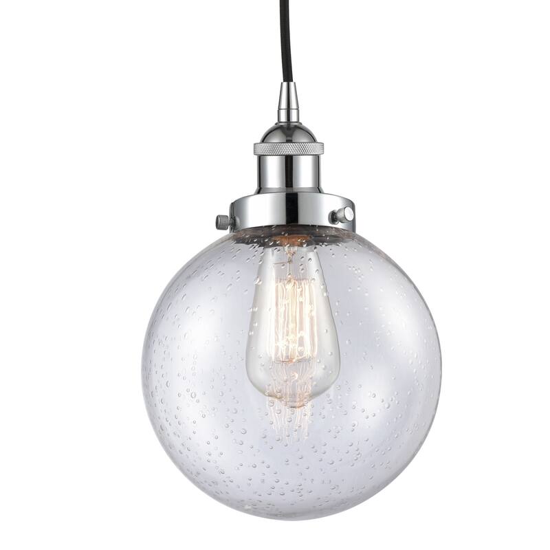 Innovations Lighting 616-1PH-12-8 Beacon Pendant Beacon 8" Wide Mini - Polished Chrome / Seedy