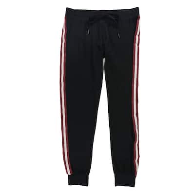 P.J. Salvage Womens Side Striped Pajama Jogger Pants,, Black, Small