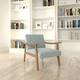 Zenvida Mid Century Modern Accent Armchair Solid Hardwood Upholstered - Sea Foam