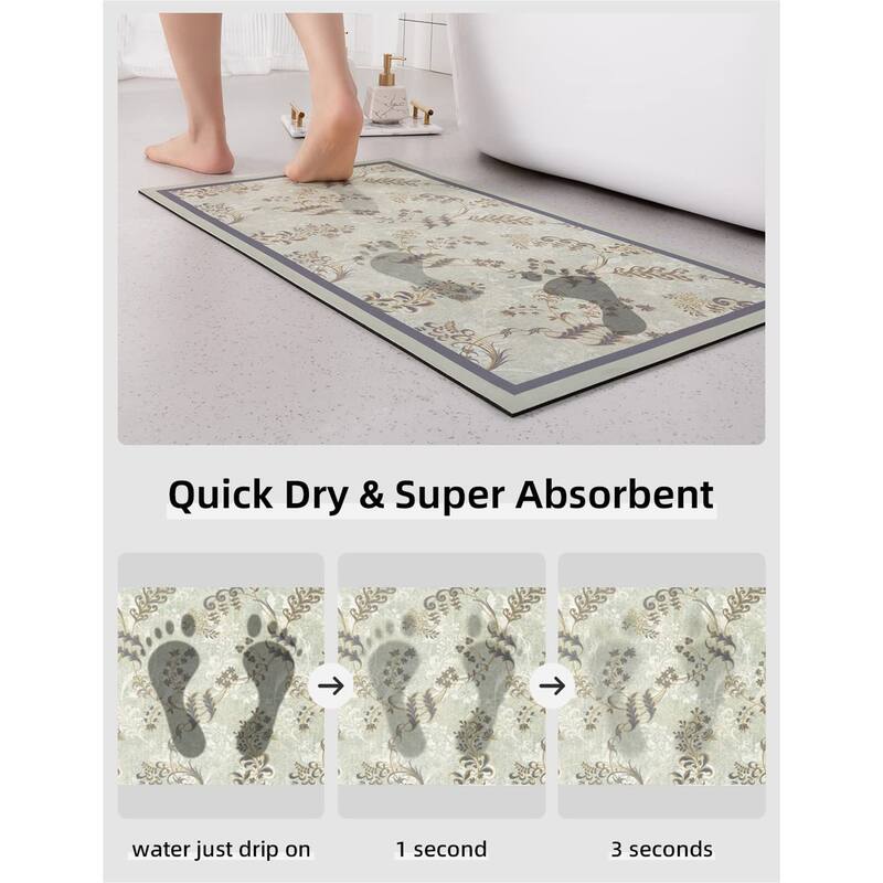 Bath Mat Rug-Thin Quick Dry