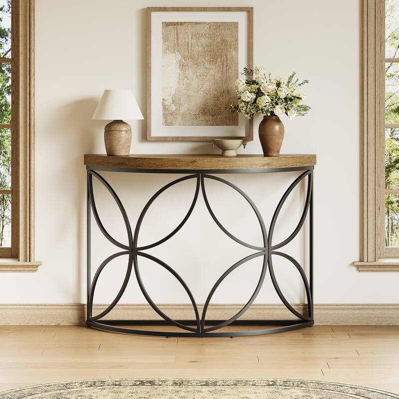 43.3-Inch Industrial Sofa Table, Narrow Console Table Behind Couch
