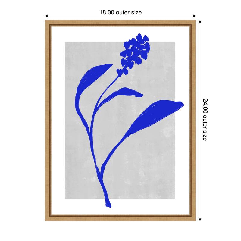 Azure Blossom Silhouette by Treechild Framed Canvas Wall Art Print - Brown