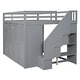 preview thumbnail 7 of 38, Full Size Wood Loft Bed With Built-in Wardrobes,Cabinets and Drawers