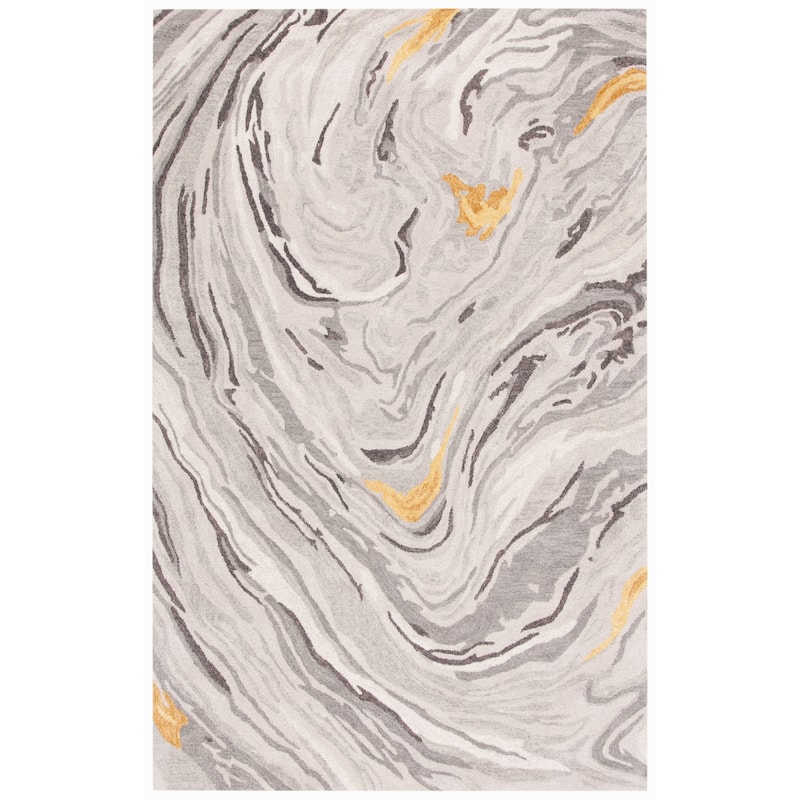 SAFAVIEH Handmade Soho Brittanie Modern Wool Rug - 6' Square - Grey/Gold