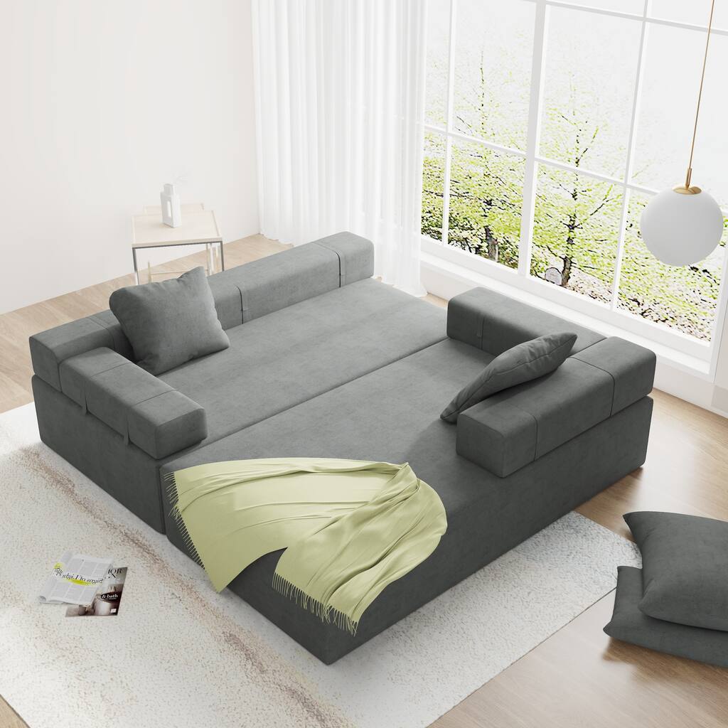 Modern Upholstered Sectional Sofa Couch Set