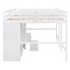 preview thumbnail 8 of 10, Elegant Double Twin Loft Beds with Wardrobes and Staircase, White
