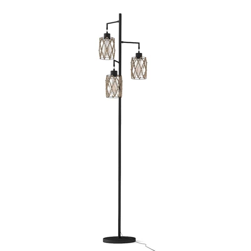 67'' Tree-Shaped Floor Lamp with 3 Lights - Foot Switch Included & Easy Assembly