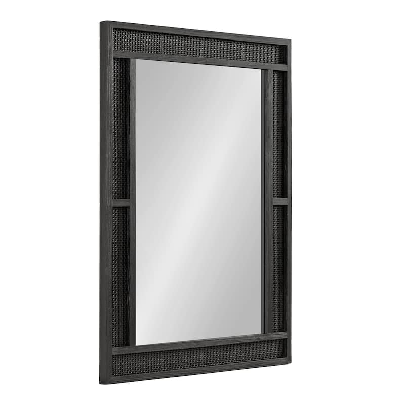 Kate and Laurel Corah Cane Wall Mirror - 26x36 - Black