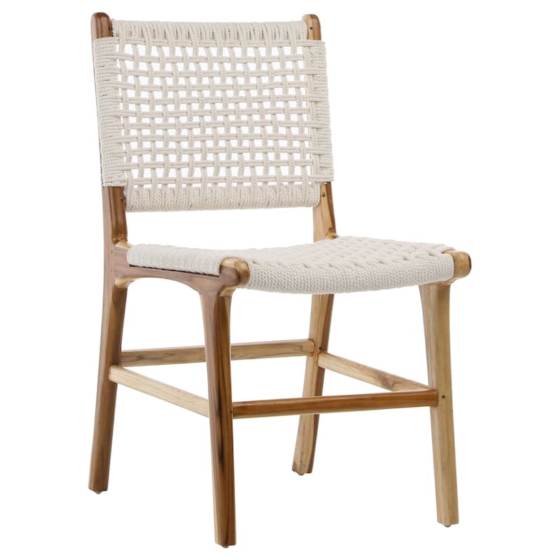 Denise Teak Dining Chair, White