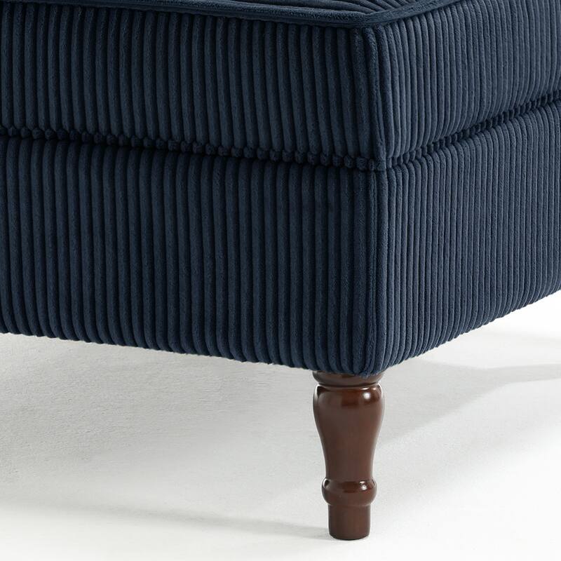 Corduroy Flip Top Dual-Use Storage Ottoman Coffee Table