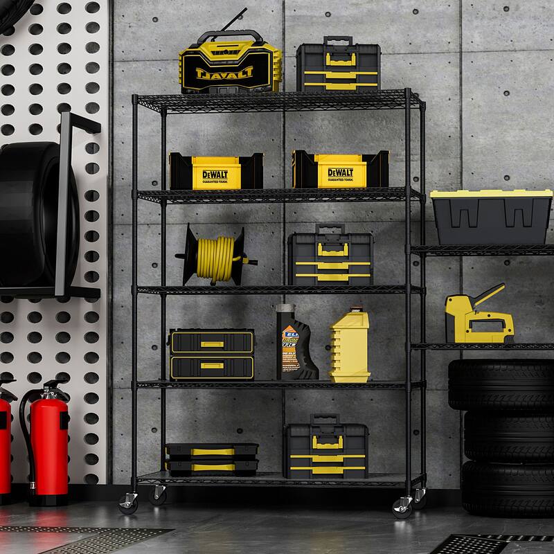 5 Tier metal storage rack with lining