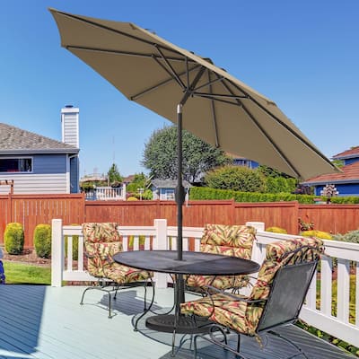 BONOSUKI 9ft Patio Umbrella,Outside Deck Table Umbrella,w/Tilt Crank