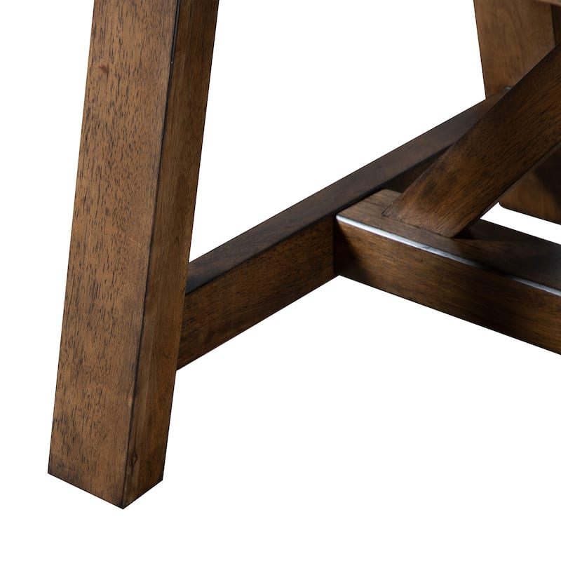 Furniture of America Drystan Rustic 5-Piece Brown Solid Wood Dining Table Set