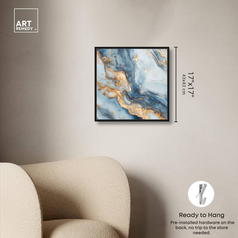 Golden Cloud Marble Canvas by Art Remedy