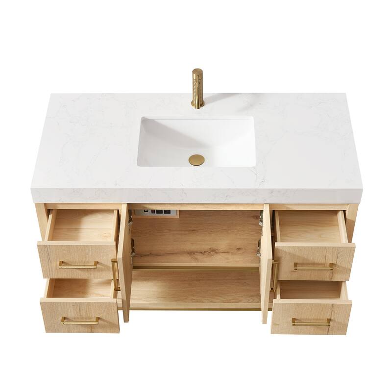 Kolkata Bathroom Vanity in Weathered Oak without Mirror