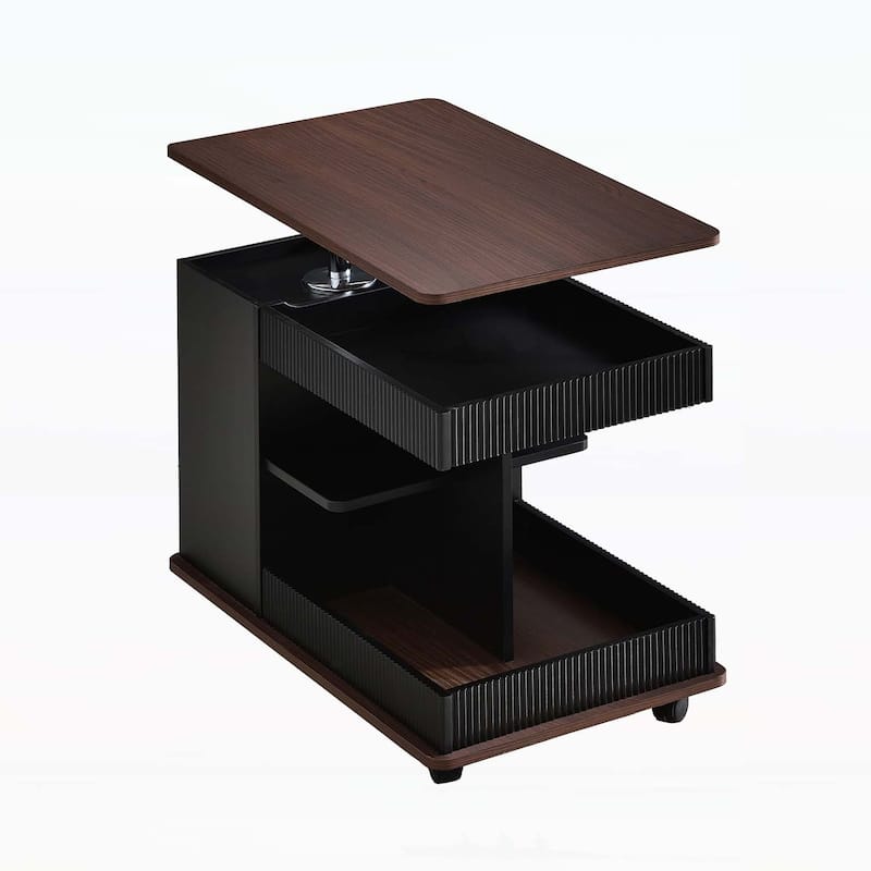 Modern End Table with Wheels