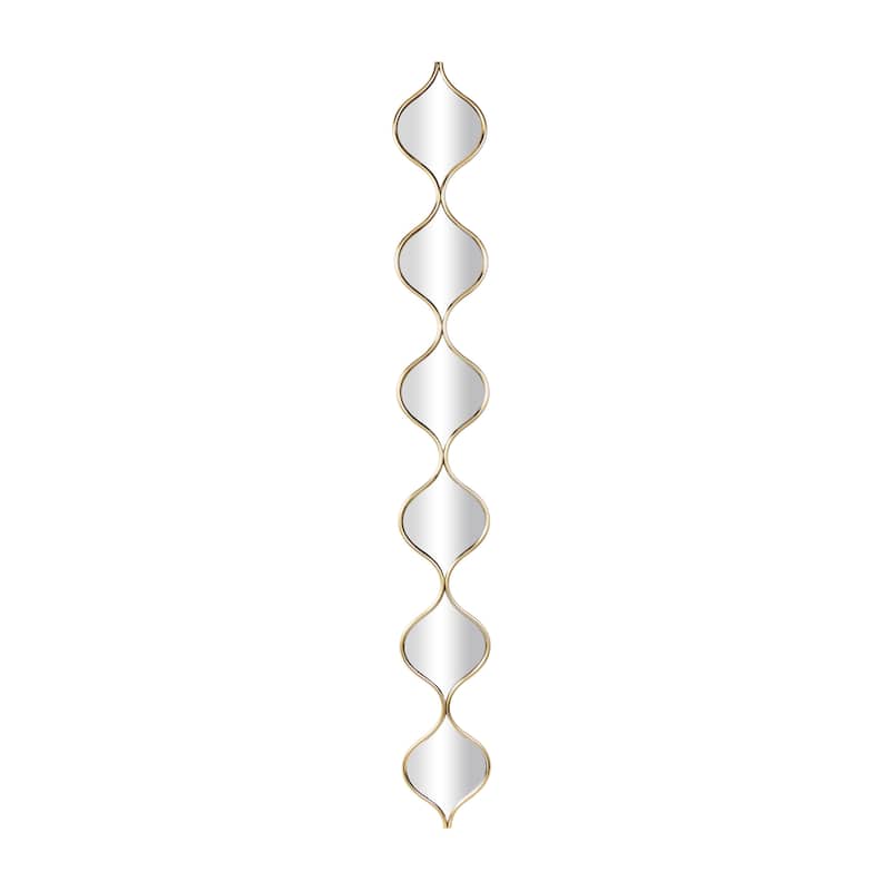 Metal Slim Stacked Chain 6 Layer Room Wall Mirror with Tear Drop Pattern - Gold - Roche River Decor - Gold
