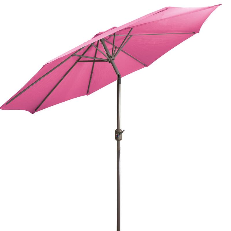 9ft Outdoor Patio Market Umbrella with Hand Crank and Tilt