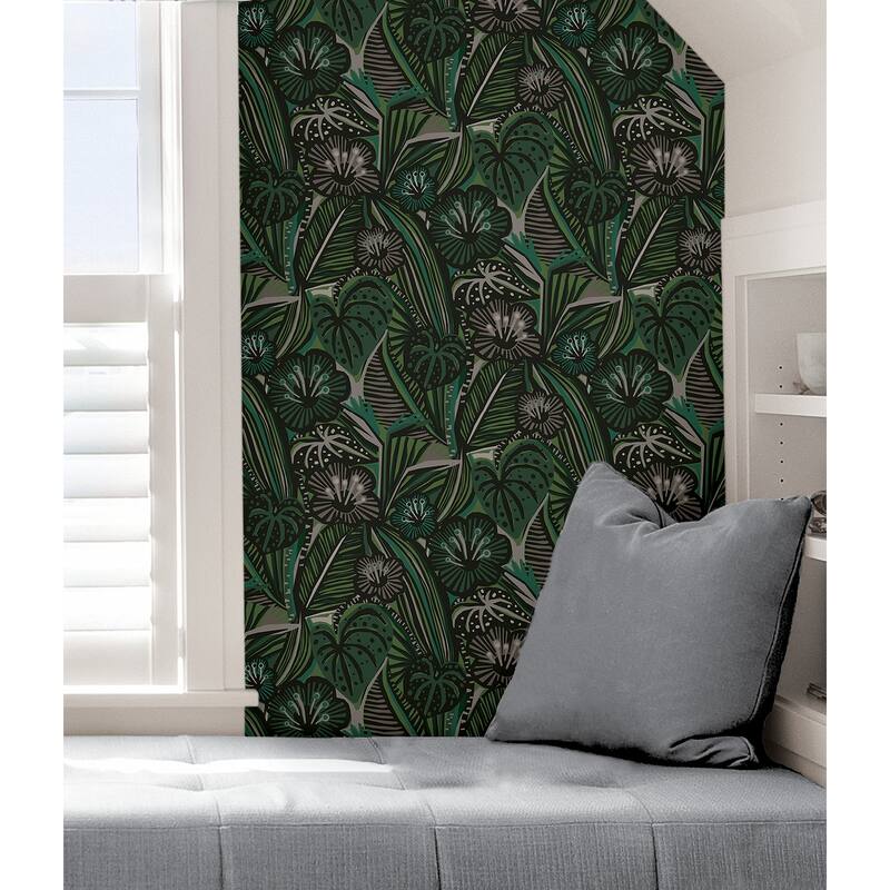 Pip & Lo Greens LotusLand Peel & Stick Wallpaper