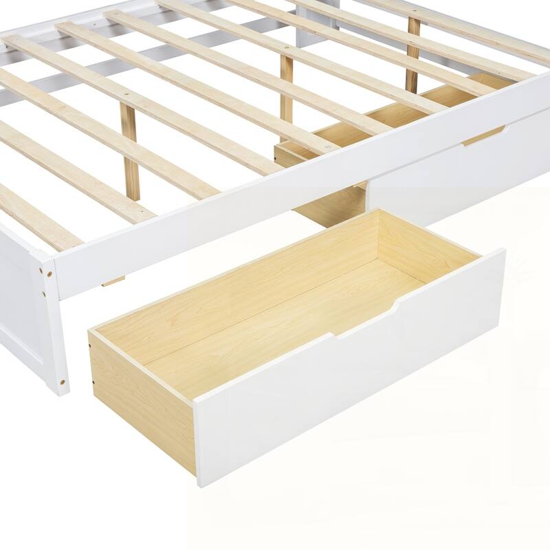 L-shaped Daybed Corner Bed with Storage Bookcase and USB Charging Ports